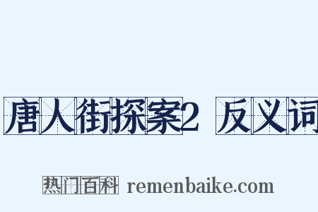 唐人街探案2反义词是什么意思的图片
